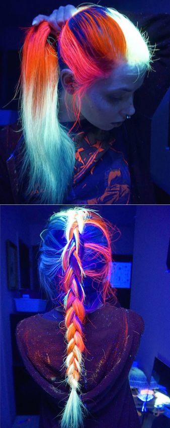 Pelo de colores fluorescentes