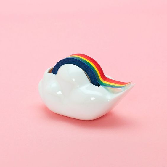 Get ready for your desk to get REALLY popular. everyone will be after your rainbow tape in this cloud dispenser from fred. You can put regular tape in there too, but why would you want that? - 2.2 in.