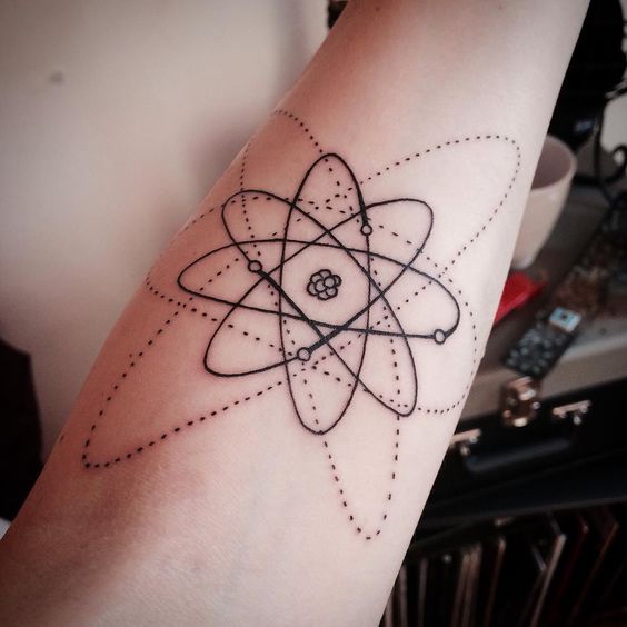 30 Scientific Atomic Tattoo Designs and Ideas - Secrets of The Universe #physics #science #tattoos