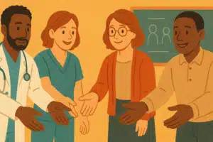 001 Warm Illustration Of Helping Professions